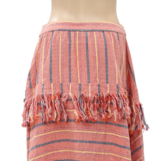 Free People Striped Midi Skirt S
