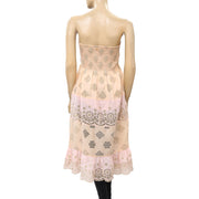 PQ Swim Anthropologie Namaste Evie Smocked Cover UP Tube Midi Dress Skirt