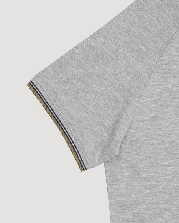 Larsson & Co Grey Melange Rib Solid Men's T-Shirt XL