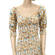 Urban Outfitters Floral Print Smocked Mini Dress S