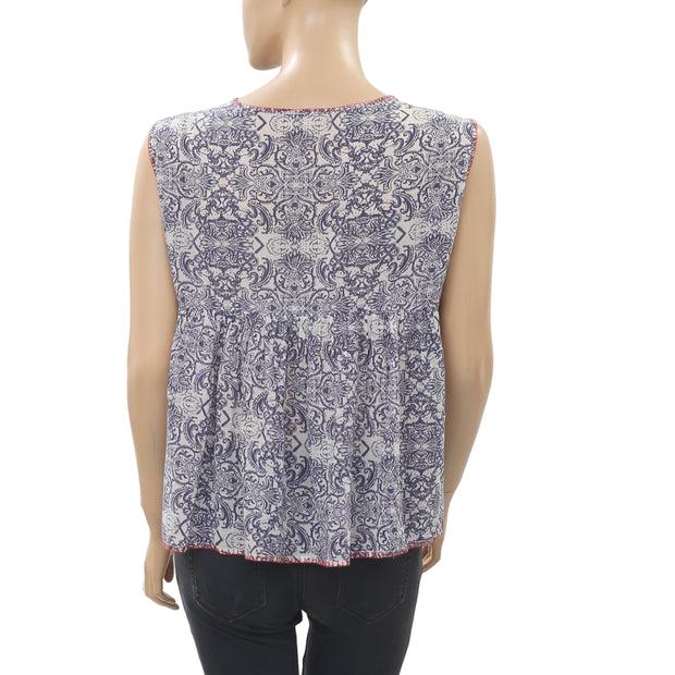Berenice Vera Floral Printed Embroidered Blouse Top