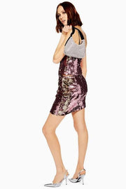Topshop Sequin Drape Pensil Mini Skirt S6