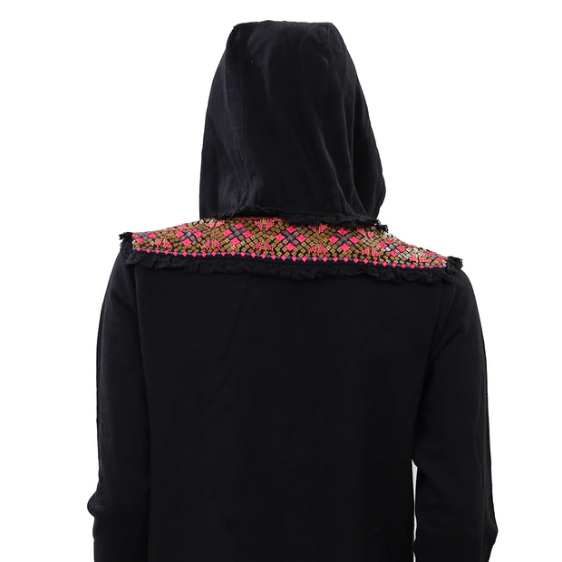 Akemi + Kin Anthropologie Embroidered Terry Hoodie Top S