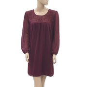 Abercrombie & Fitch Floral Embroidered Clipped Mini Dress L