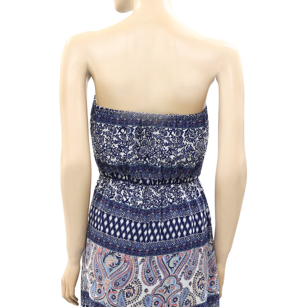 Monsoon Floral Paisley Printed Tube Long Maxi Dress XS