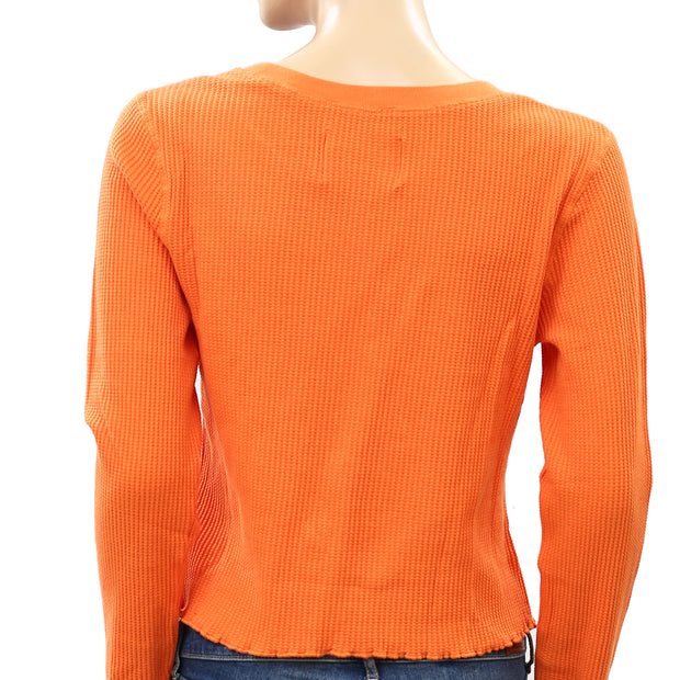 Urban Outfitters UO Shawni Free Your Mind Thermal Tee Cropped Top