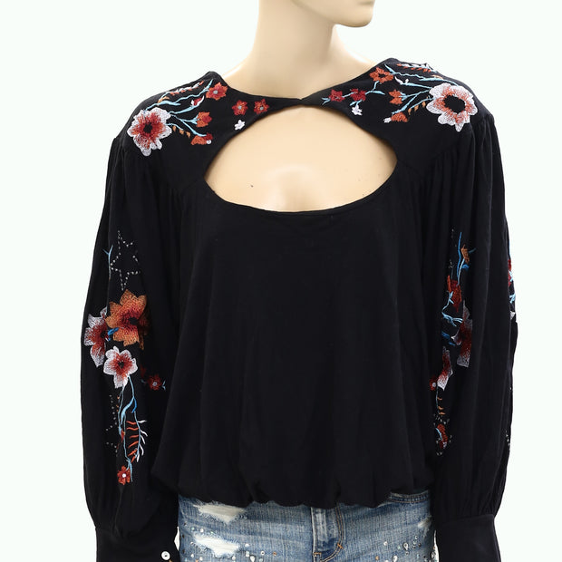 Free People Lita 花卉刺绣衬衫上衣