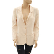 Des Petits Hauts Shimmer Stripe Printed Coat Jacket Top L