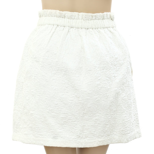Paul & Joe Sister Embroidered White Mini Skirt S 36