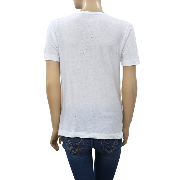 Zadig & Voltaire Wassa Holes Stamp Skull T-Shirt Top