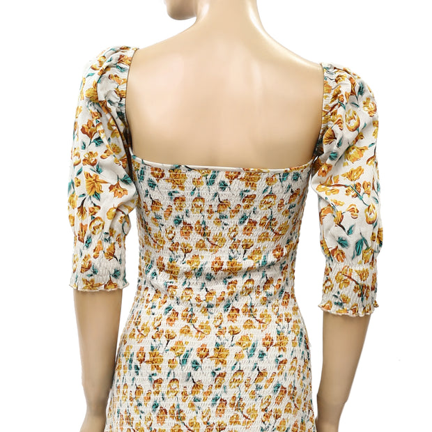 Urban Outfitters Floral Print Smocked Mini Dress S