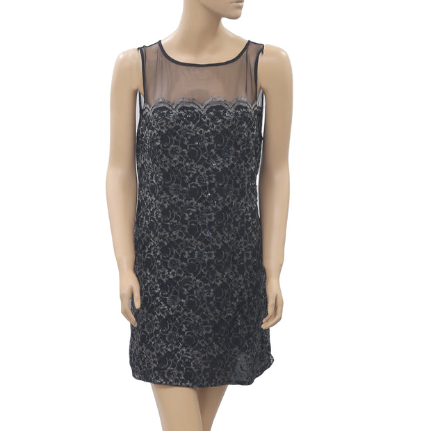 Kimchi Blue Urban Outfitters Metallic Mesh Mini Dress S