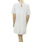 Anthropologie Eyelet Embroidered Cotton Mini Dress S