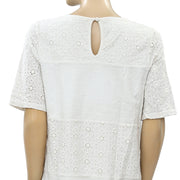 Anthropologie Eyelet Embroidered Cotton Mini Dress S