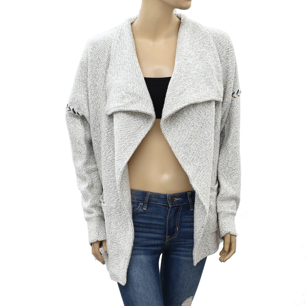Lucky Brand 刺绣针织西装外套毛衣上衣 L