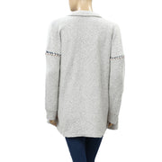 Lucky Brand 刺绣针织西装外套毛衣上衣 L