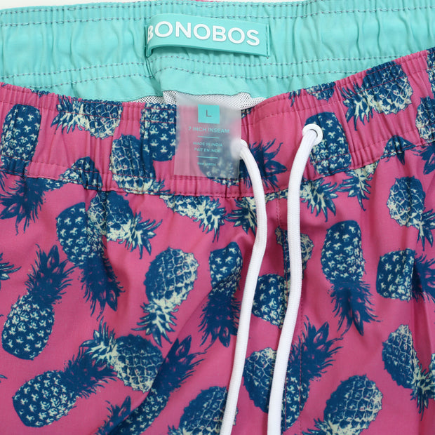 Bonobos Riviera Recycled Swim Trunks Shorts Pineapple Printed Men's L