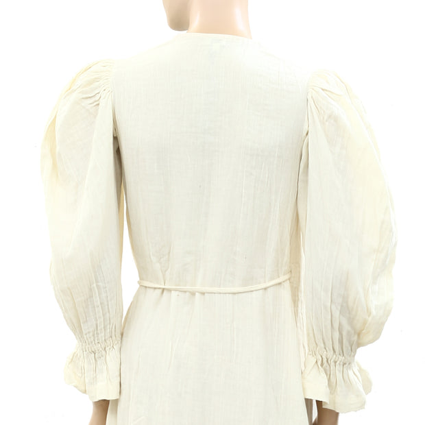 RHODE RESORT Emi Wrap Midi Dress XS