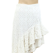 MISA Los Angeles Augusta Ivory Eyelet Ruffle Skirt XS