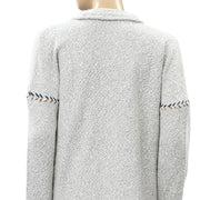 Lucky Brand 刺绣针织西装外套毛衣上衣 L