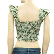 HappyXNature Kate Hudson Ruffle Smocked Crop Top S