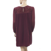 Abercrombie & Fitch Floral Embroidered Clipped Mini Dress L