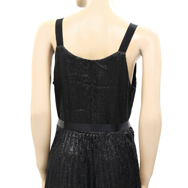 JOIE Itara Sequin Black Mini Dress M
