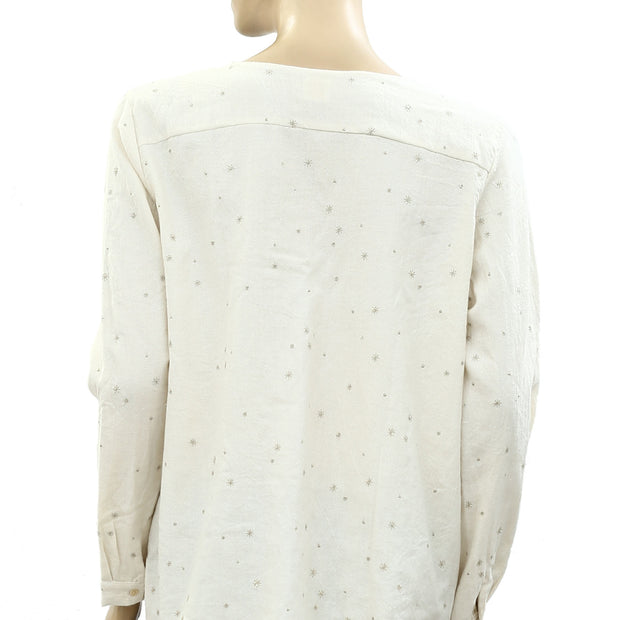 Des Petits Hauts Terence Embroidered Shirt Top