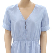 Victor B Solid Blue Mini Dress S-1