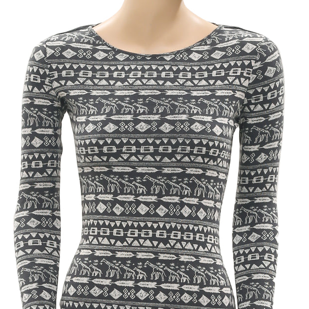 Biilabong Animal Printed Cutout Mini Dress S