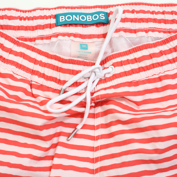 Bonobos Riviera Recycled Swim Trunks Striped Print Shorts M