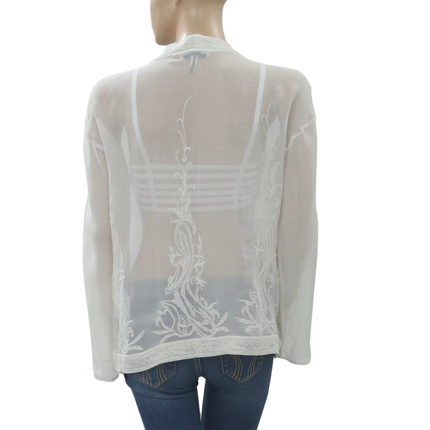 Ipekyol Embroidered Coverup Blouse Top S