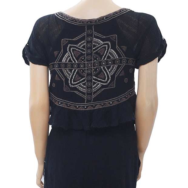 Free People Embroidered Jumpsuit XS