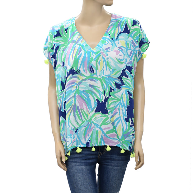 Lilly Pulitzer Sydney Caftan Printed Blouse Top XXS/XS