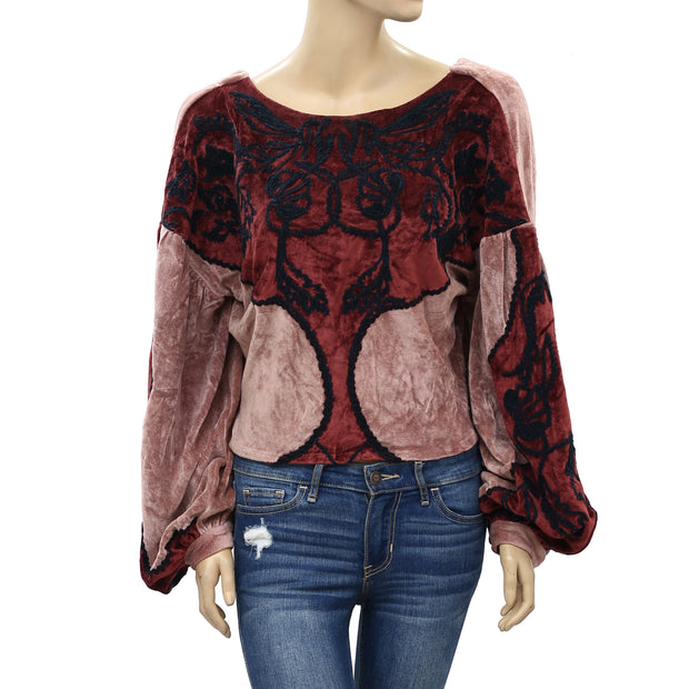 Soft Surroundings Embroidered Pullover Top L