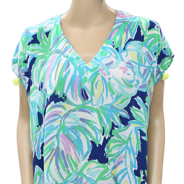 Lilly Pulitzer Sydney Caftan Printed Blouse Top XXS/XS