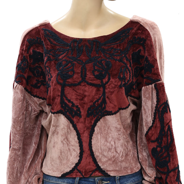 Soft Surroundings Embroidered Pullover Top L