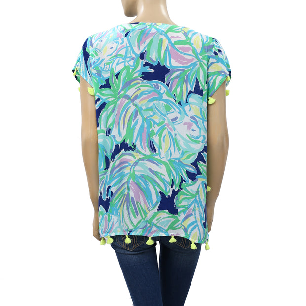 Lilly Pulitzer Sydney Caftan Printed Blouse Top XXS/XS