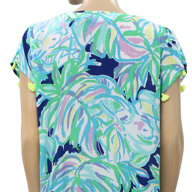 Lilly Pulitzer Sydney Caftan Printed Blouse Top XXS/XS
