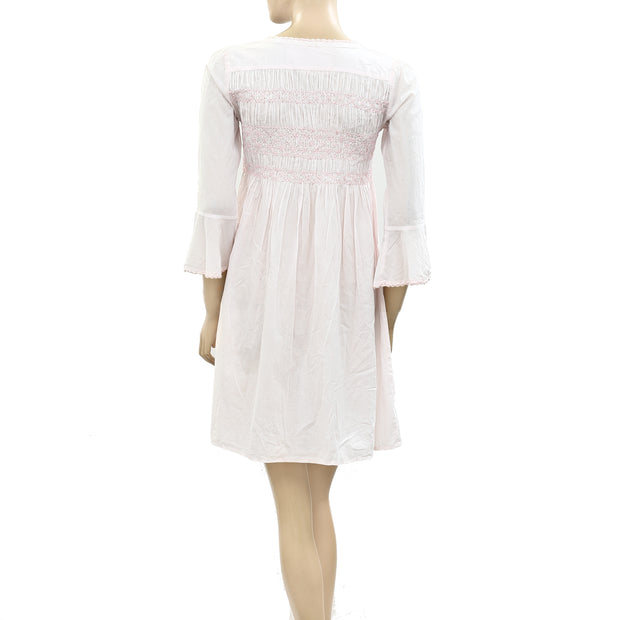 Odd Molly Anthropologie Sequin Embellished Smocked Mini Dress XS 0