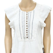 Free People 刺绣衬衫上衣 S