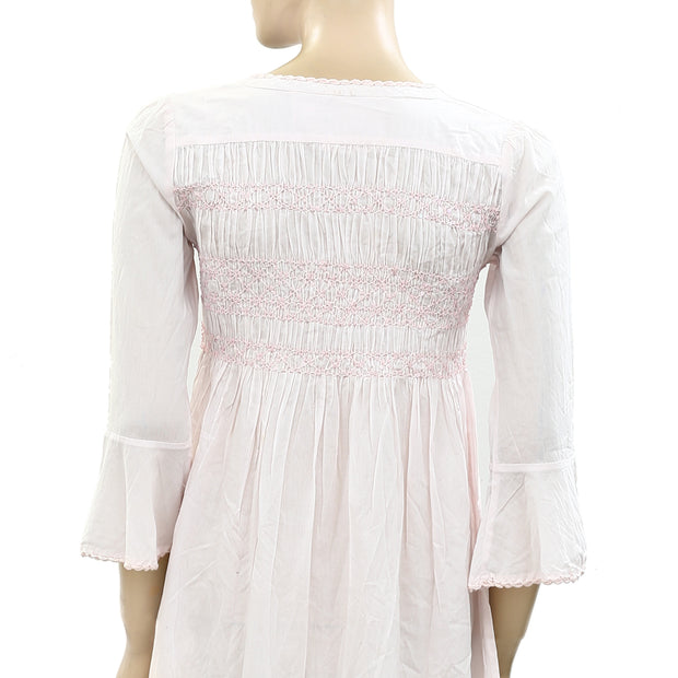 Odd Molly Anthropologie Sequin Embellished Smocked Mini Dress XS 0
