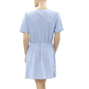 Victor B Solid Blue Mini Dress S-1