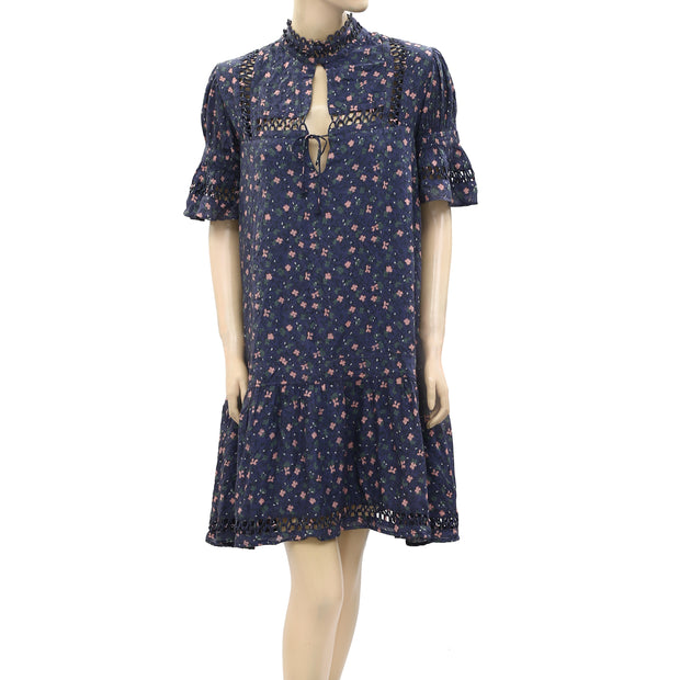 APIECE APART Navy Night Floral Mini Dress S