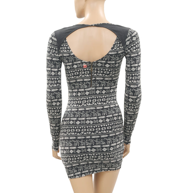Biilabong Animal Printed Cutout Mini Dress S