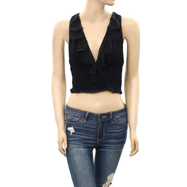 Free People Floral Mesh Tank Cropped Top XS