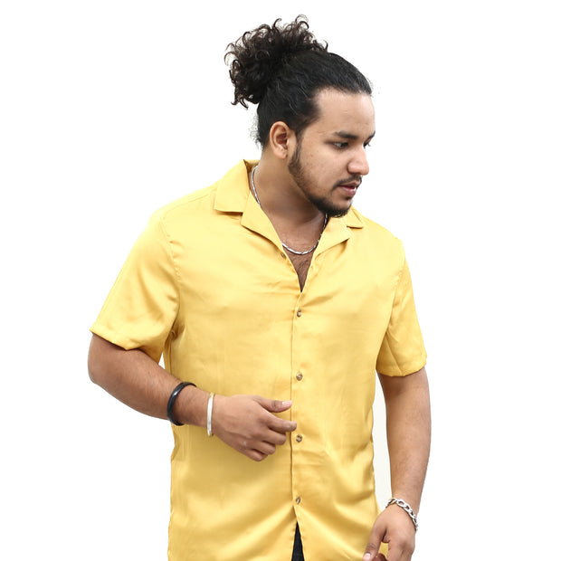 ASOS DESIGN Men's Revere Satin Buttondown Shirt M