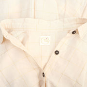 Des Petits Hauts Shimmer Check Printed Beige Shirt Top M