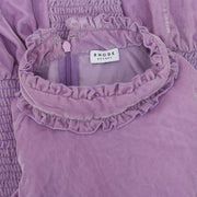 Rhode Resort Smocked Velvet Purple Midi Dress XS