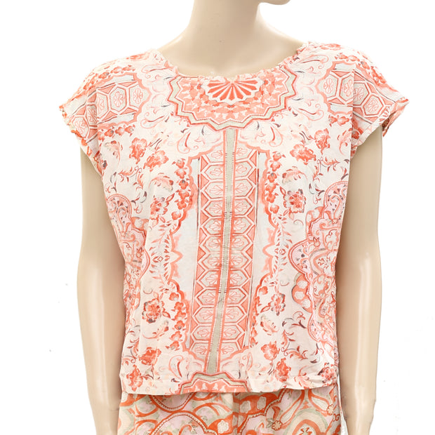 Anthropologie Two-Piece Knit Top & Short Set
